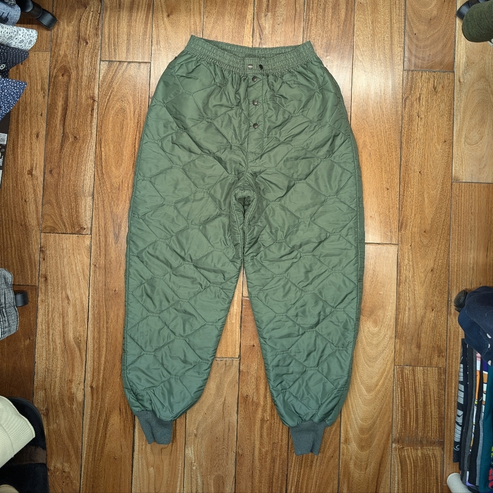 Quilted Vintage Military Liner Joggers (M)